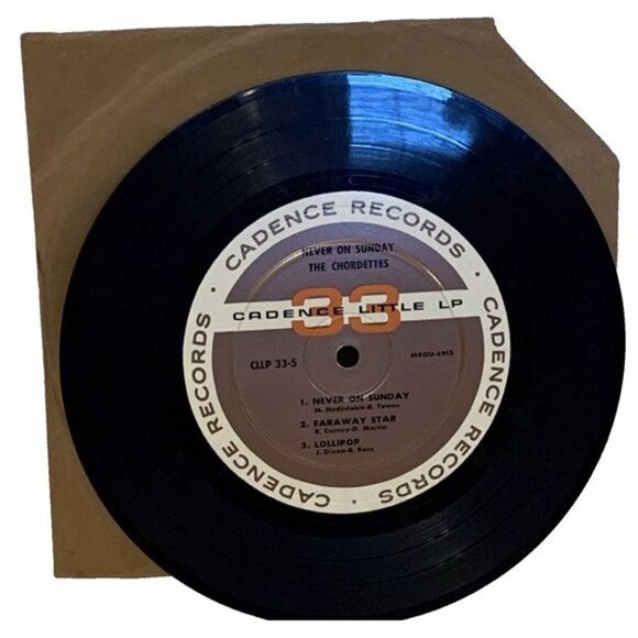 The Chordettes Never On Sunday (7 Vinyl, 1962) Cadence CLLP 33-5 VG+ - Picture 1 of 6